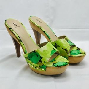 Bakers Womens Floral Green High Heels